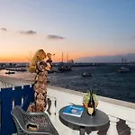 Mykonos Old Harbor Front With Balcony
